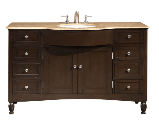 Silkroad 58" Modern Single Sink Bathroom Vanity Vanity Silkroad Exclusive 