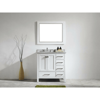Thumbnail for Eviva Aberdeen 36 Transitional White Vanity with White Carrera Countertop Vanity Eviva 