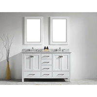 Thumbnail for Eviva Aberdeen 60 Transitional White Vanity with White Carrera Countertop Vanity Eviva 