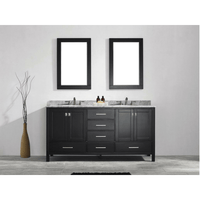 Thumbnail for Eviva Aberdeen 72 Transitional Espresso Vanity with White Carrera Countertop Vanity Eviva 