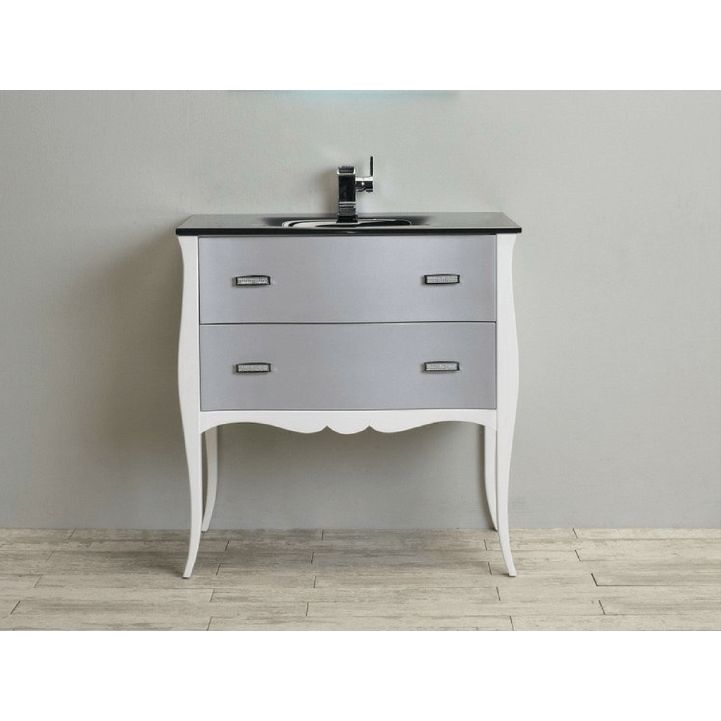Eviva Aranjuez 32" White & Silver Modern Bathroom Vanity Set w/ Integrated Sink Vanity Eviva 