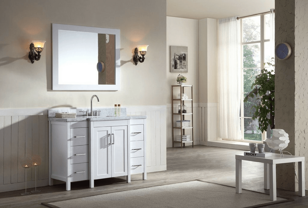 ARIEL Hollandale 49" Single Sink Bathroom Vanity Set in White Vanity ARIEL 