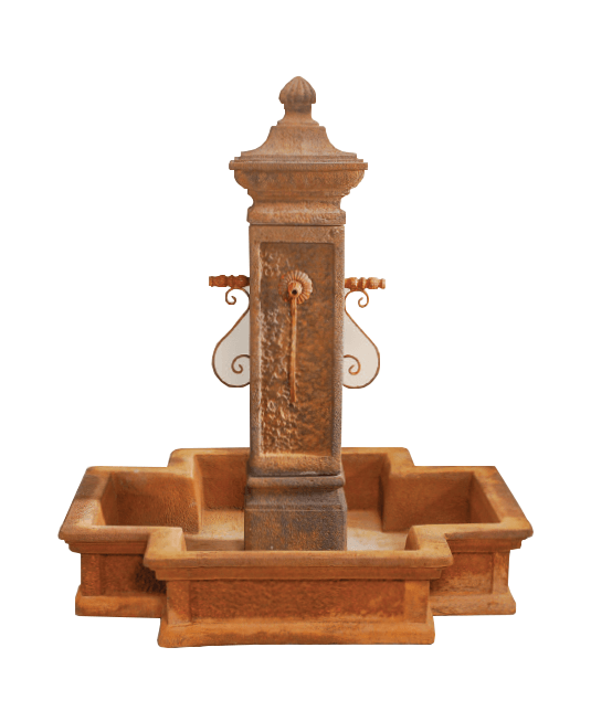 San Martino Cast Stone Outdoor Garden Fountain With Spout Fountain Tuscan 