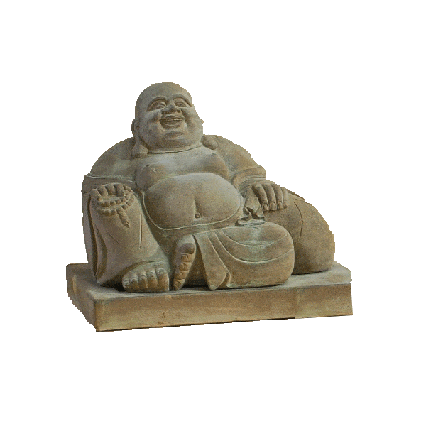 Happy Hotei on Slab Base Cast Stone Outdoor Asian Collection Asian Collection Tuscan 