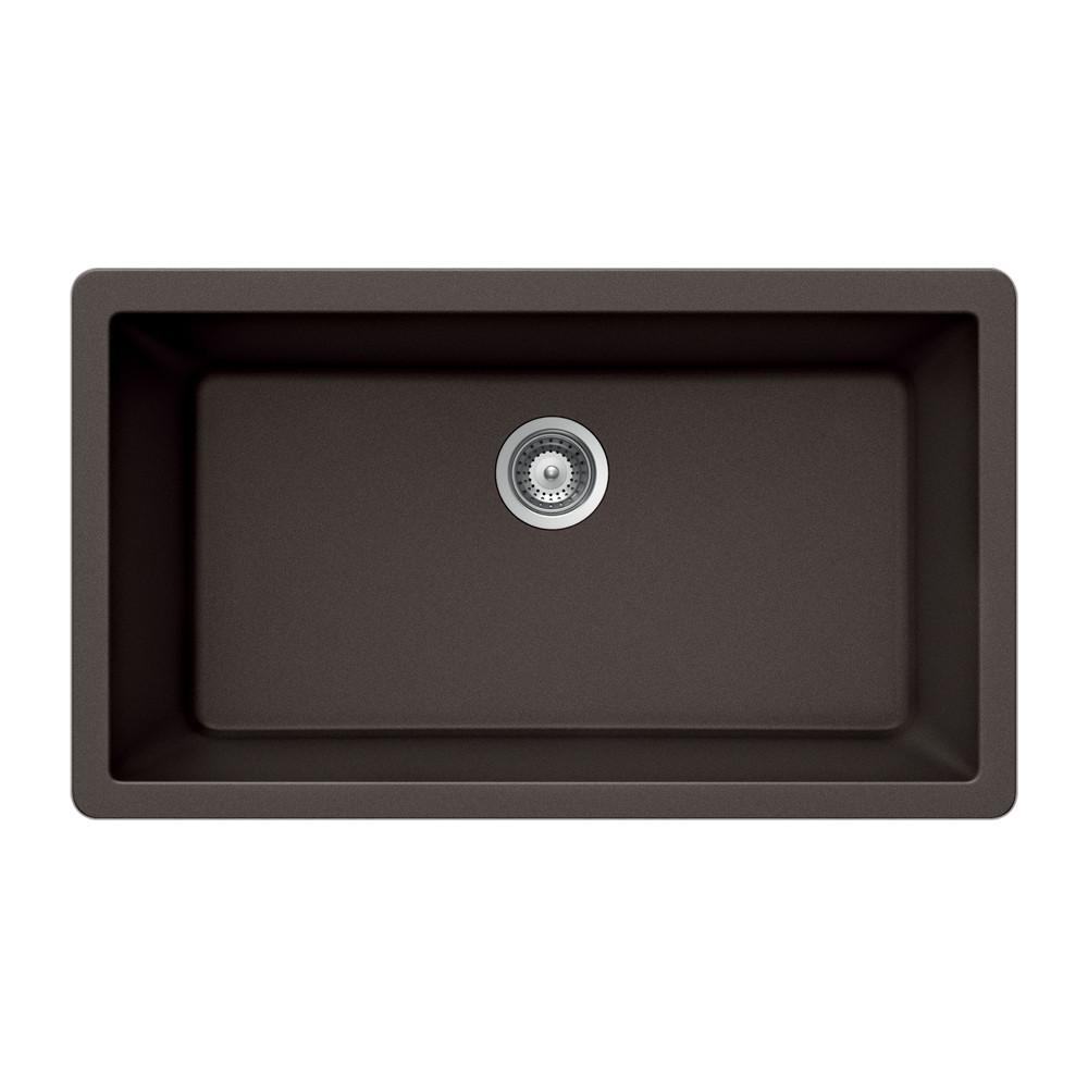 Houzer MOCHA Quartztone Series Granite Undermount Large Single Bowl Kitchen Sink, Mocha Kitchen Sink - Undermount Houzer 