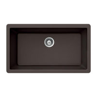 Thumbnail for Houzer MOCHA Quartztone Series Granite Undermount Large Single Bowl Kitchen Sink, Mocha Kitchen Sink - Undermount Houzer 