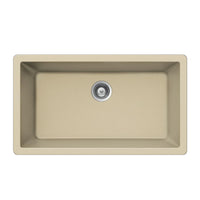 Thumbnail for Houzer SAND Quartztone Series Granite Undermount Large Single Bowl Kitchen Sink, Sand Kitchen Sink - Undermount Houzer 
