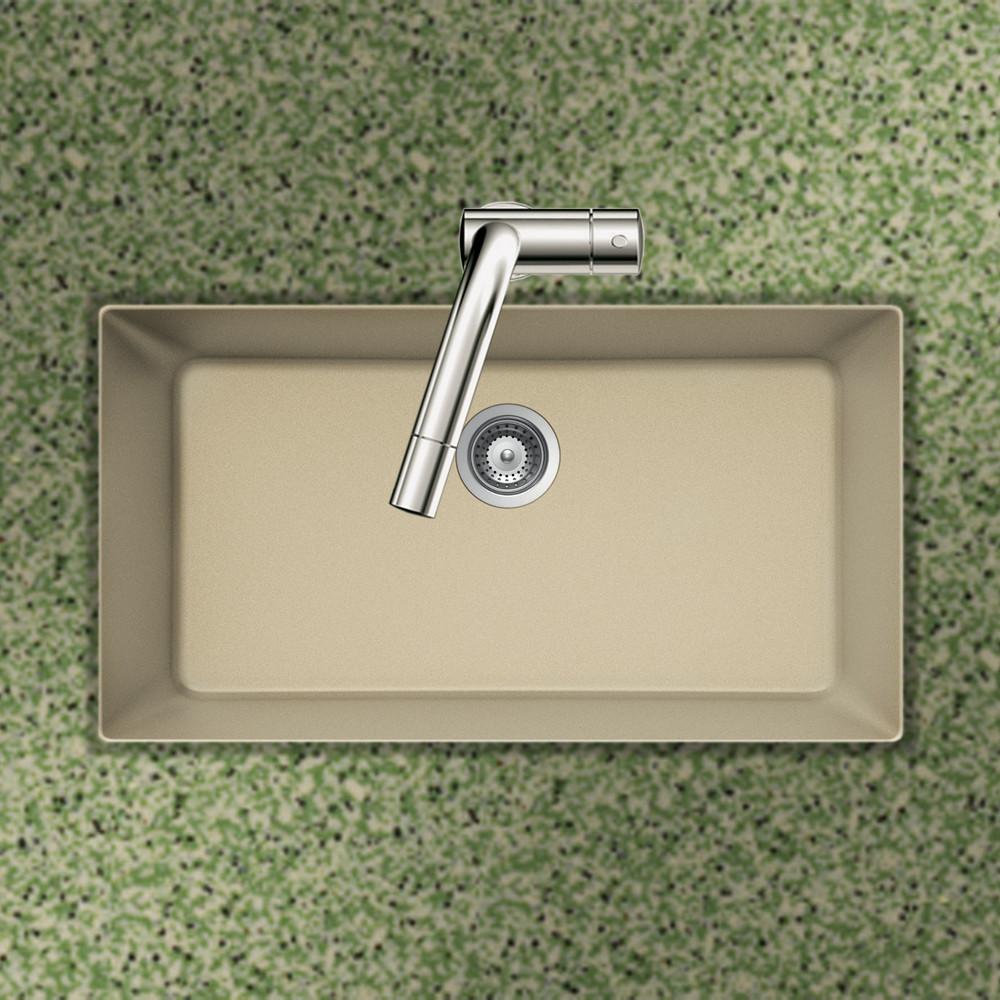 Houzer SAND Quartztone Series Granite Undermount Large Single Bowl Kitchen Sink, Sand Kitchen Sink - Undermount Houzer 