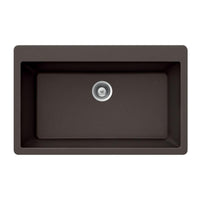 Thumbnail for Houzer MOCHA Quartztone Series Granite Topmount Large Single Bowl Kitchen Sink, Mocha Kitchen Sink - Topmount Houzer 