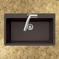 Thumbnail for Houzer MOCHA Quartztone Series Granite Topmount Large Single Bowl Kitchen Sink, Mocha Kitchen Sink - Topmount Houzer 