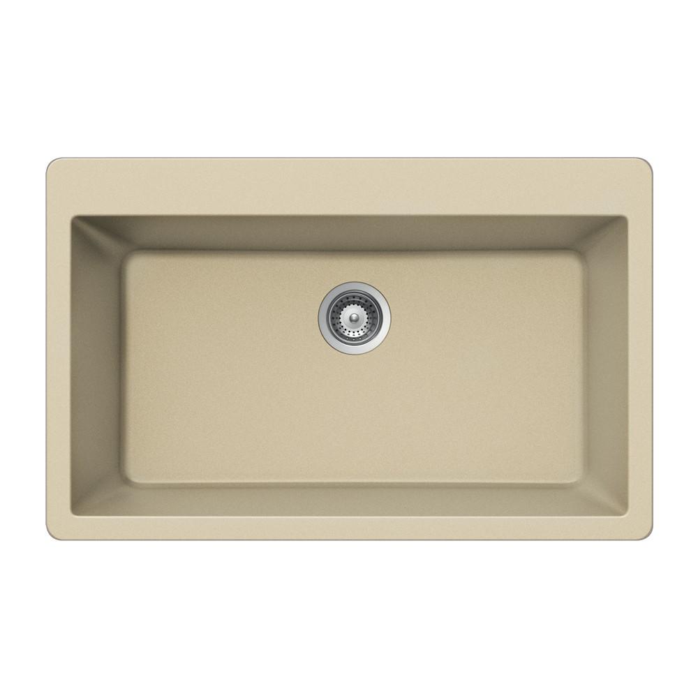 Houzer SAND Quartztone Series Granite Topmount Large Single Bowl Kitchen Sink, Sand Kitchen Sink - Topmount Houzer 