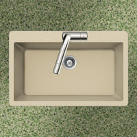 Thumbnail for Houzer SAND Quartztone Series Granite Topmount Large Single Bowl Kitchen Sink, Sand Kitchen Sink - Topmount Houzer 