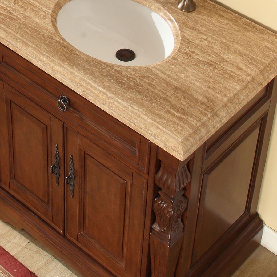 Silkroad 55.5" Traditional Single Sink Bathroom Vanity Vanity Silkroad Exclusive 