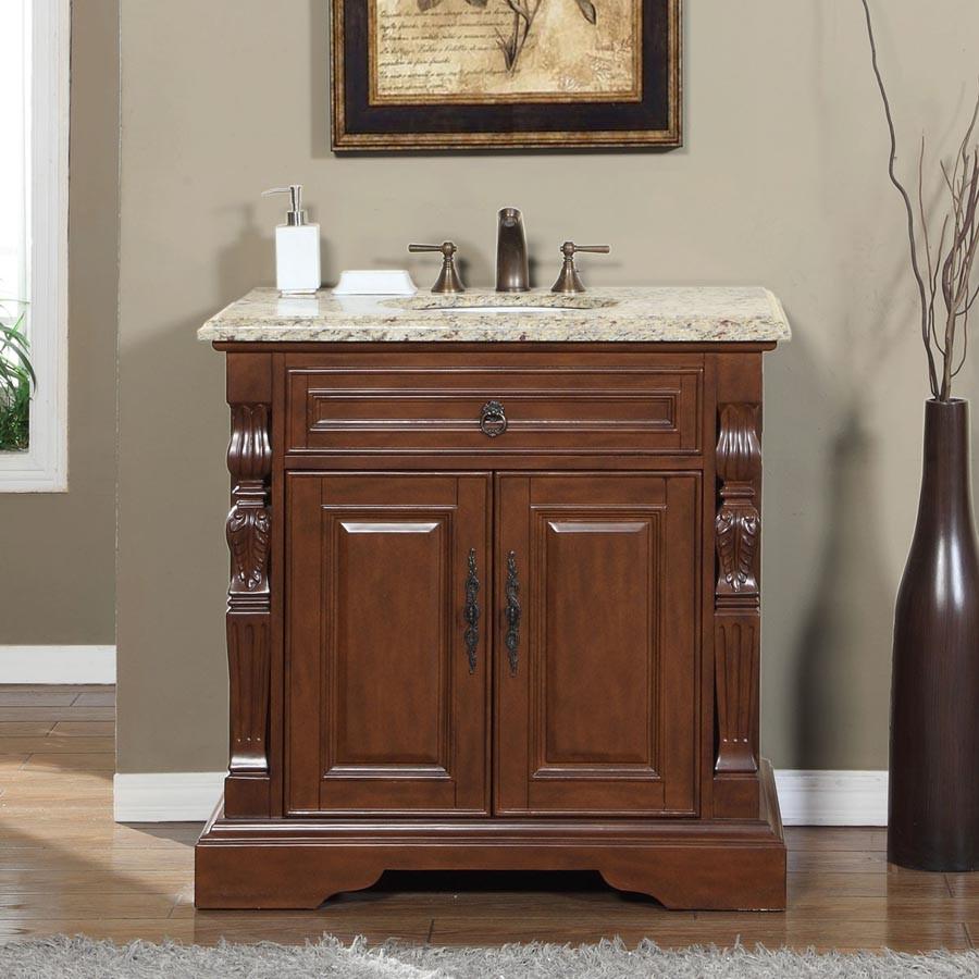 Silkroad 36" Traditional Single Sink Bathroom Vanity Vanity Silkroad Exclusive 