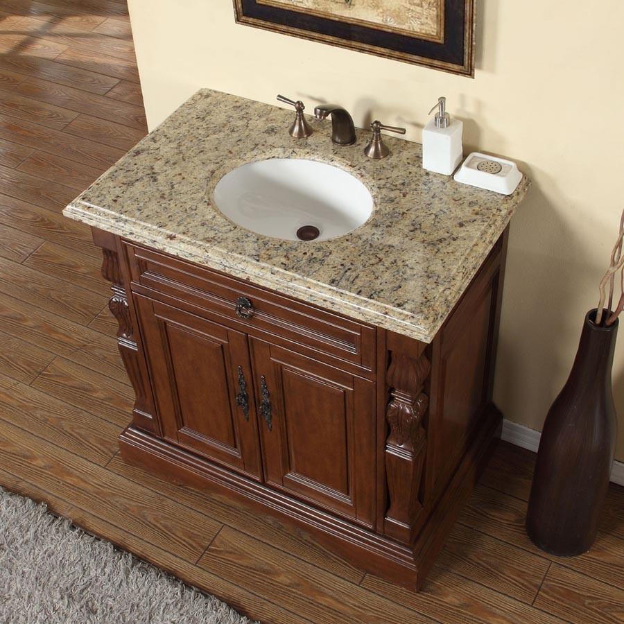 Silkroad 36" Traditional Single Sink Bathroom Vanity Vanity Silkroad Exclusive 