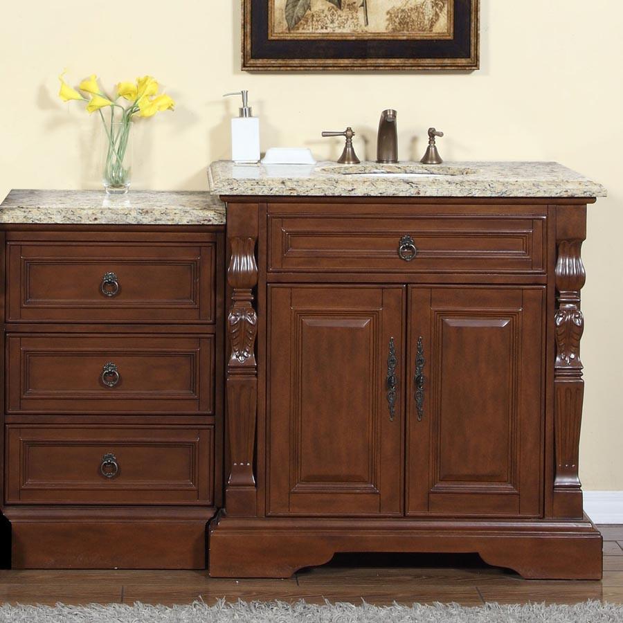 Silkroad 55.5" Traditional Single Sink Bathroom Vanity Vanity Silkroad Exclusive 