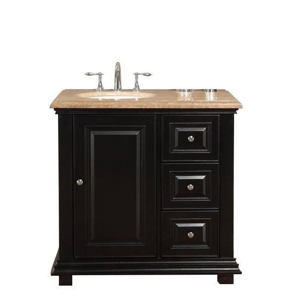 Silkroad 36" Transitional Single Sink Bathroom Vanity Vanity Silkroad Exclusive 