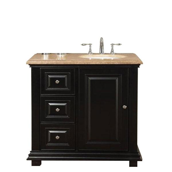 Silkroad 36" Transitional Single Sink Bathroom Vanity Vanity Silkroad Exclusive 