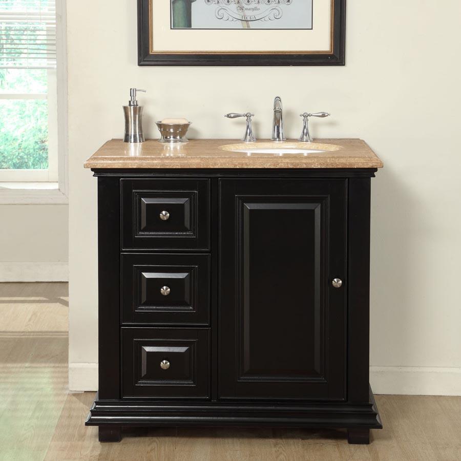 Silkroad 36" Transitional Single Sink Bathroom Vanity Vanity Silkroad Exclusive 