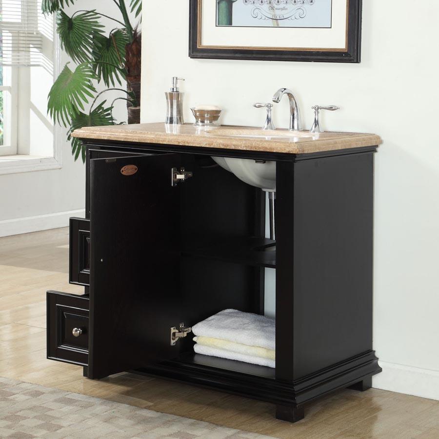 Silkroad 36" Transitional Single Sink Bathroom Vanity Vanity Silkroad Exclusive 