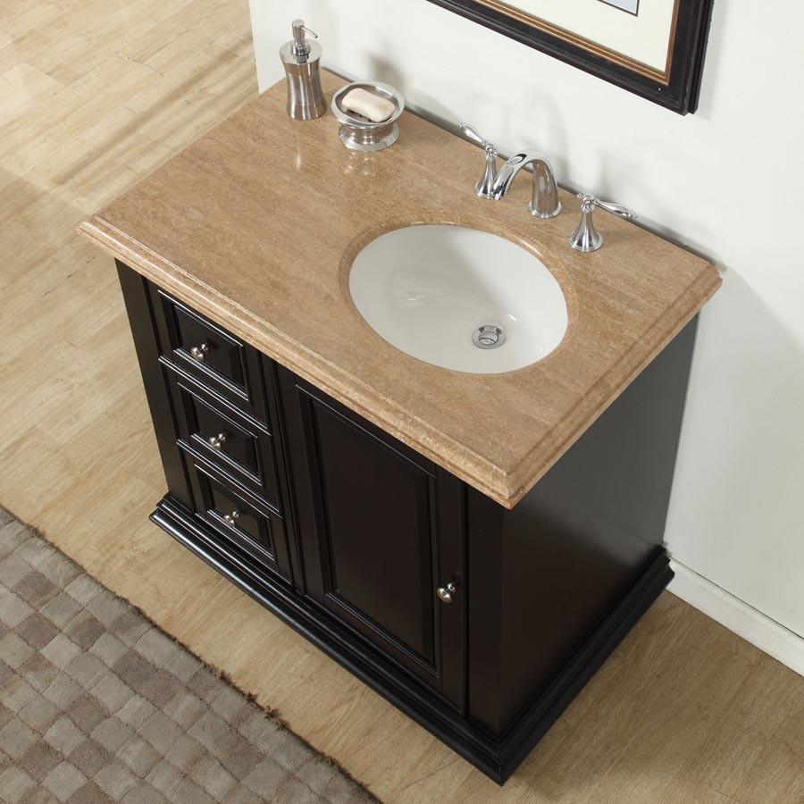 Silkroad 36" Transitional Single Sink Bathroom Vanity Vanity Silkroad Exclusive 