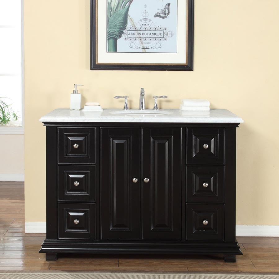 Silkroad 48" Transitional Single Sink Bathroom Vanity Vanity Silkroad Exclusive 