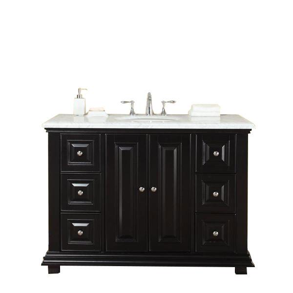 Silkroad 48" Transitional Single Sink Bathroom Vanity Vanity Silkroad Exclusive 