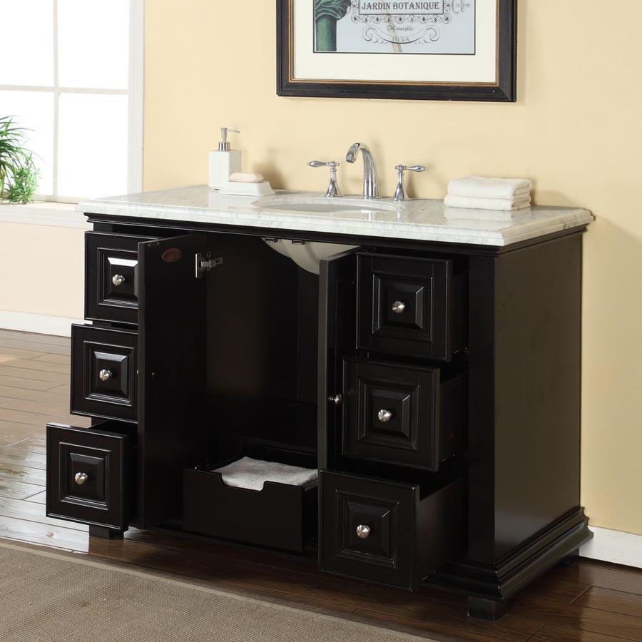 Silkroad 48" Transitional Single Sink Bathroom Vanity Vanity Silkroad Exclusive 
