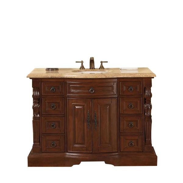 Silkroad 48" Traditional Single Sink Bathroom Vanity Vanity Silkroad Exclusive 