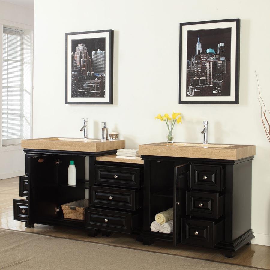 Silkroad 90" Modern Double Sink Bathroom Vanity Vanity Silkroad Exclusive 