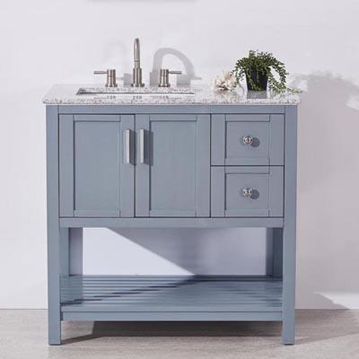 Silkroad 36" Single (Left) Sink Gray Cabinet Vanity Silkroad Exclusive 
