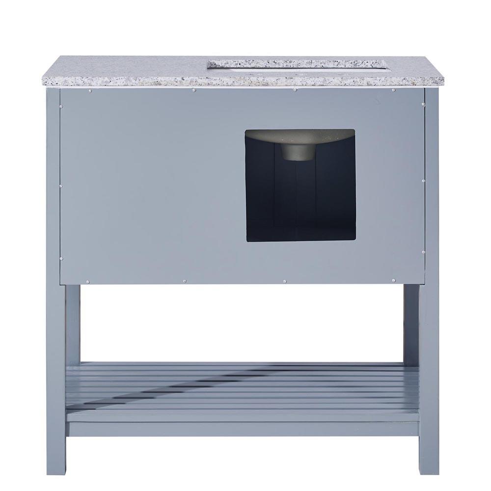 Silkroad 36" Single (Left) Sink Gray Cabinet Vanity Silkroad Exclusive 