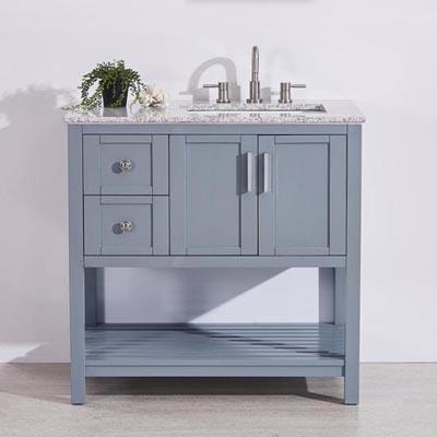 Silkroad 36" Single (Right) Sink Gray Cabinet Vanity Silkroad Exclusive 