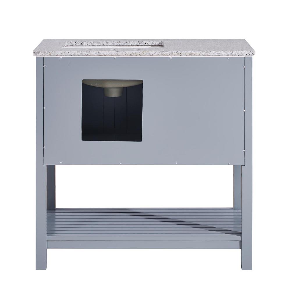 Silkroad 36" Single (Right) Sink Gray Cabinet Vanity Silkroad Exclusive 