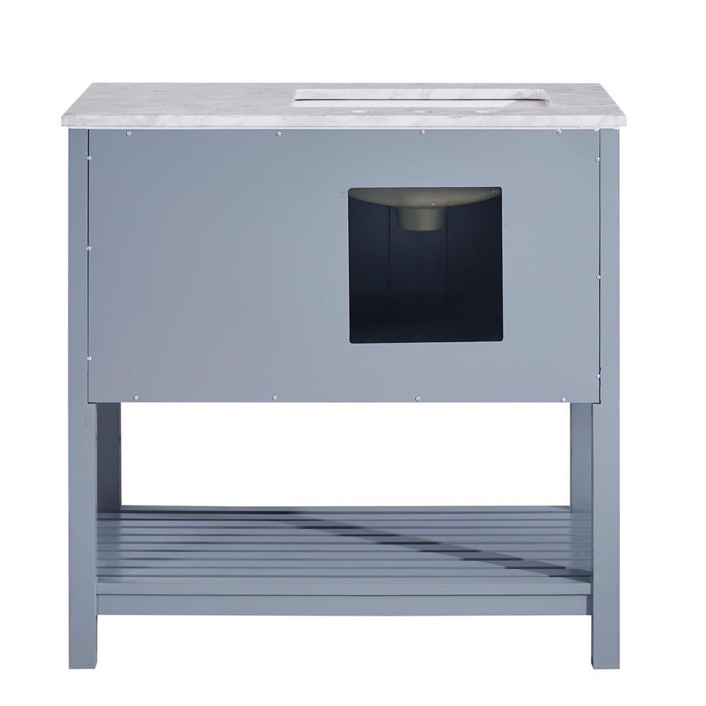 Silkroad 36" Single (Left) Sink Gray Cabinet Vanity Silkroad Exclusive 