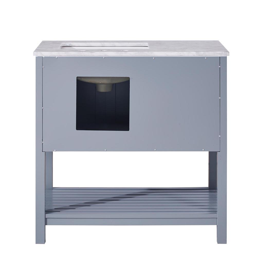 Silkroad 36" Single (Right) Sink Gray Cabinet Vanity Silkroad Exclusive 