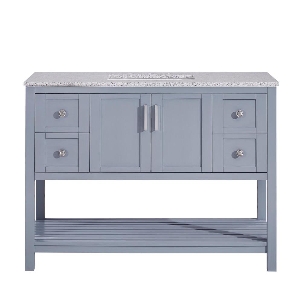 Silkroad 48" Single Sink Gray Cabinet Vanity Silkroad Exclusive 