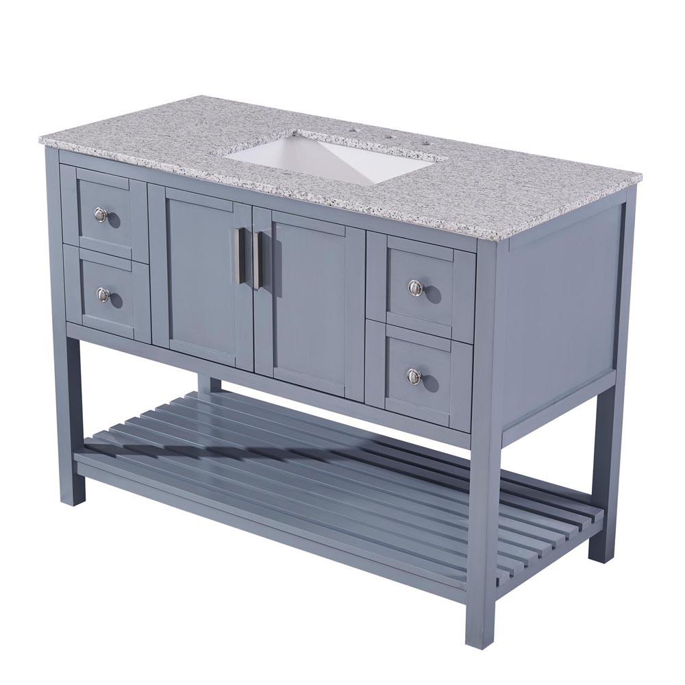 Silkroad 48" Single Sink Gray Cabinet Vanity Silkroad Exclusive 