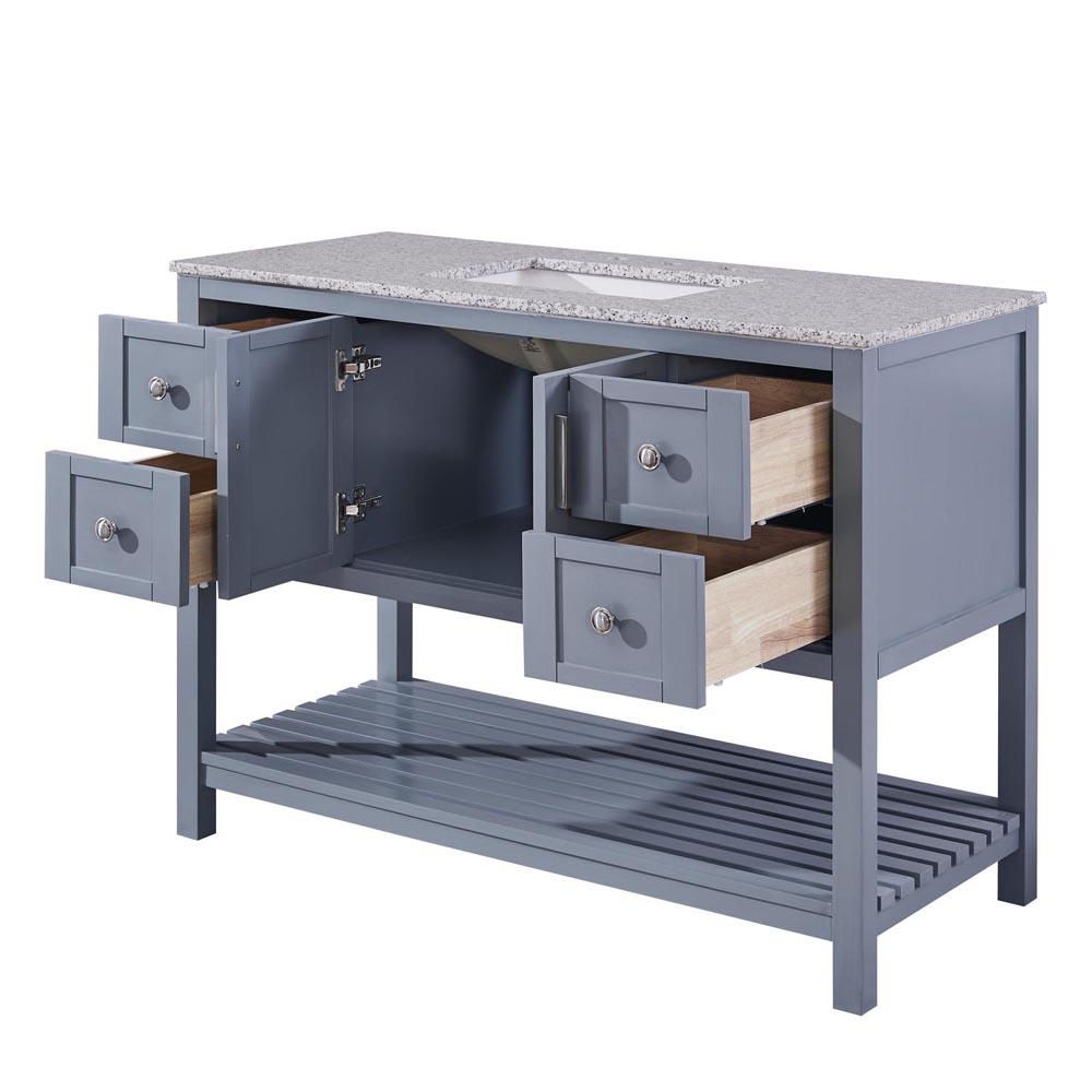Silkroad 48" Single Sink Gray Cabinet Vanity Silkroad Exclusive 