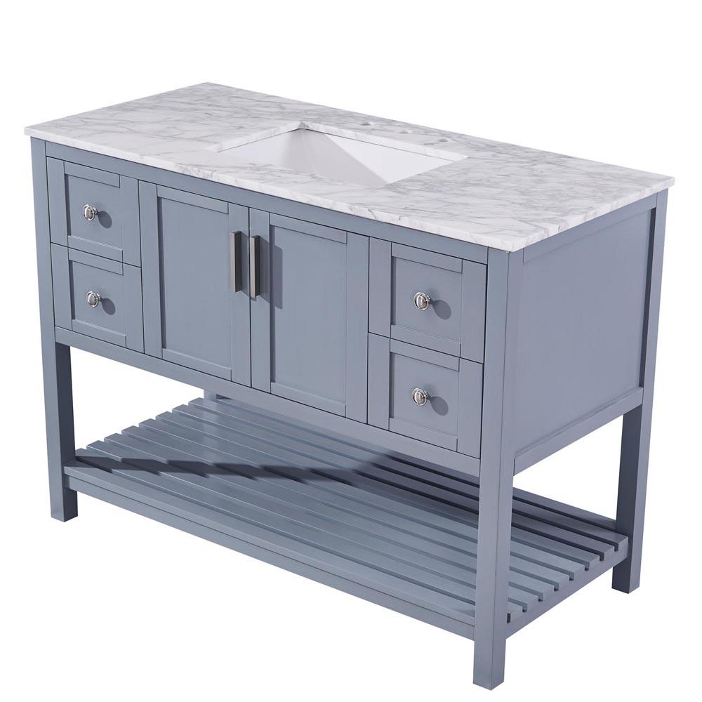Silkroad 48" Single Sink Gray Cabinet Vanity Silkroad Exclusive 
