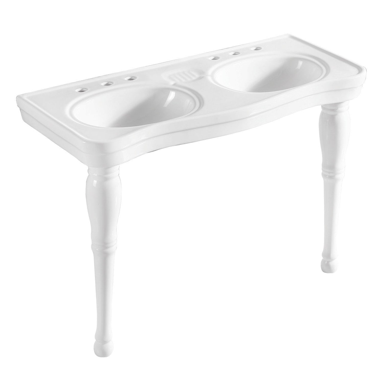 Fauceture VPB1488 Double Bowl Sink Console, White Pedestal Sink Kingston Brass Default Title 