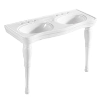 Thumbnail for Fauceture VPB1488 Double Bowl Sink Console, White Pedestal Sink Kingston Brass Default Title 