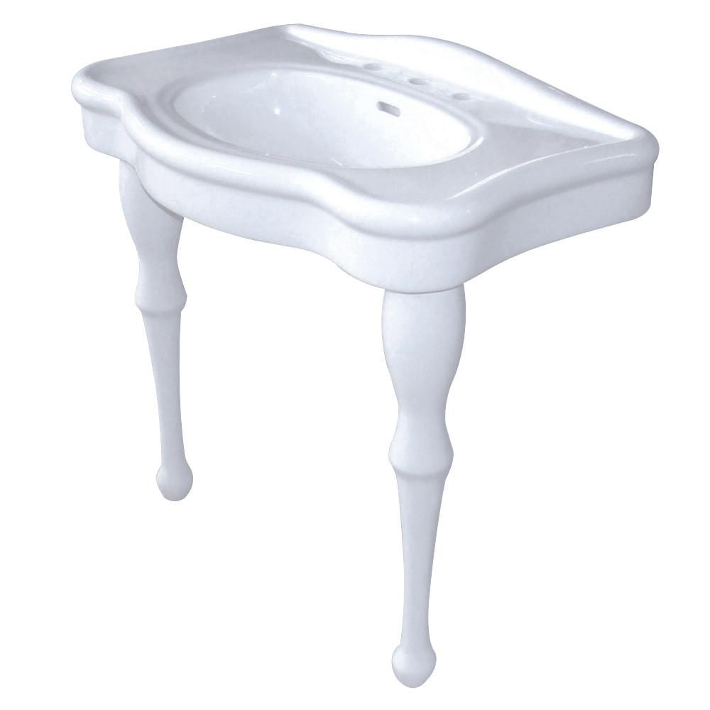 Fauceture VPB5328 32" Basin Console for 8" Centers Mount with Pedestal, White Bathroom Sink Kingston Brass Default Title 