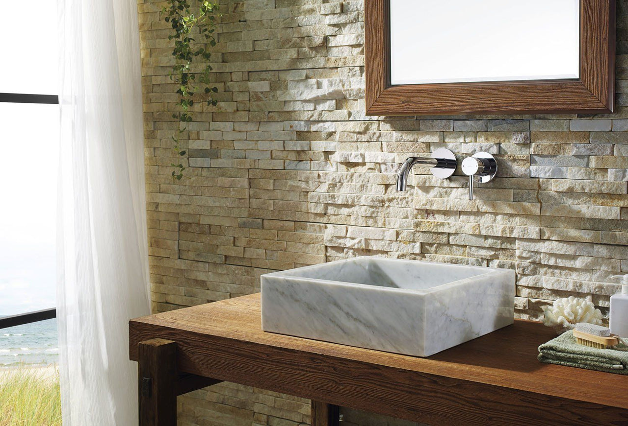 Virtu USA Mya Natural Stone Bathroom Vessel Sink in Bianco Carrara Marble Bathroom Sink Virtu USA 