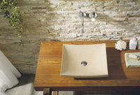 Thumbnail for Virtu USA Icarus Natural Stone Bathroom Vessel Sink in Sunny Yellow Marble Bathroom Sink Virtu USA 