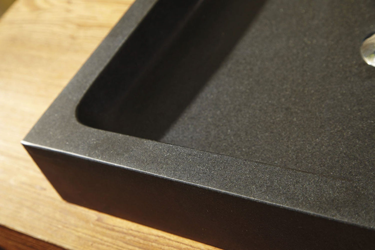 Virtu USA Nester Natural Stone Bathroom Vessel Sink in Shanxi Black Granite Bathroom Sink Virtu USA 