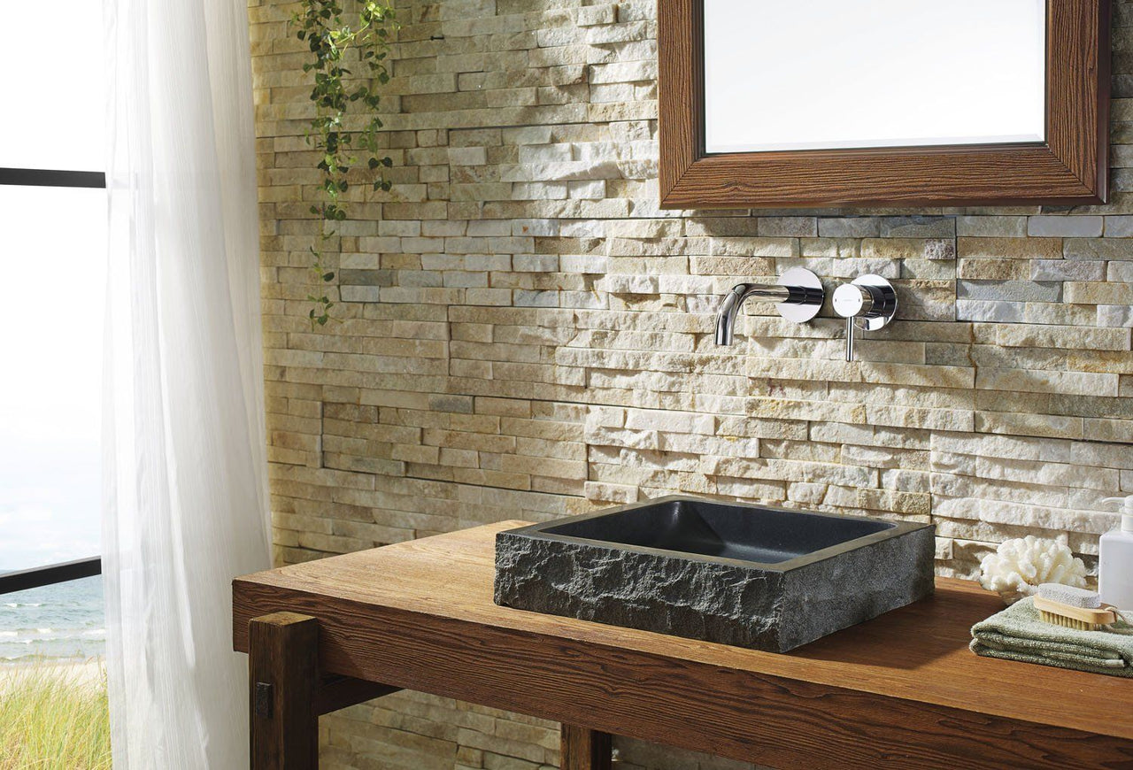 Virtu USA Neril Natural Stone Bathroom Vessel Sink in Shanxi Black Granite Bathroom Sink Virtu USA 