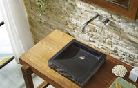 Thumbnail for Virtu USA Neril Natural Stone Bathroom Vessel Sink in Shanxi Black Granite Bathroom Sink Virtu USA 