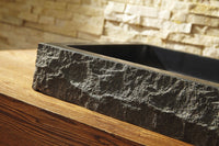 Thumbnail for Virtu USA Neril Natural Stone Bathroom Vessel Sink in Shanxi Black Granite Bathroom Sink Virtu USA 