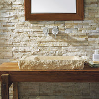 Thumbnail for Virtu USA Orion Natural Stone Bathroom Vessel Sink in Galala Beige Marble Bathroom Sink Virtu USA 